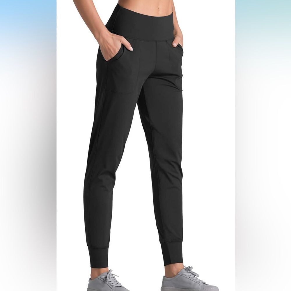 Joggers with Pockets,High Waist Workout Yoga Tapered Lounge Pants L